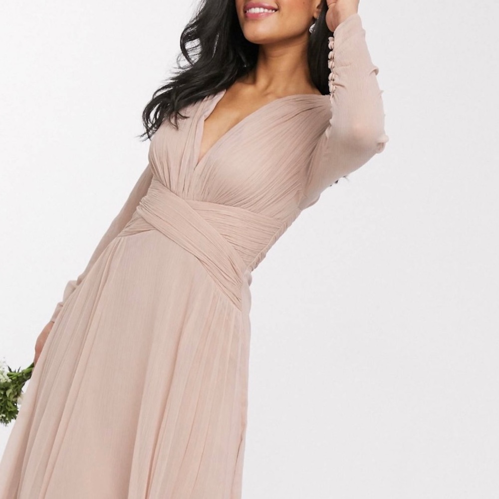 ASOS ruched maxi dress bridesmaid